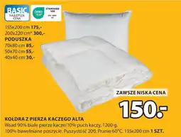 JYSK KOŁDRA Z PIERZA KACZEGO ALTA oferta
