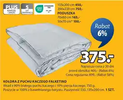 JYSK KOŁDRA Z PUCHU KACZEGO FALKETIND oferta