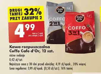 Biedronka Kawa rozpuszczalna 2 w 1 Cafe d'or coffo oferta