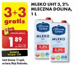 Biedronka Mleko 3.2% Mleczna Dolina oferta