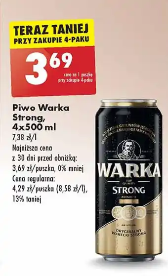 Biedronka Piwo Warka Strong oferta