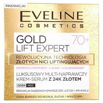 Drogerie Laboo Eveline cosmetics Gold Lift Expert Luksusowy multi-naprawczy krem-serum z 24 złotem, 70+ oferta