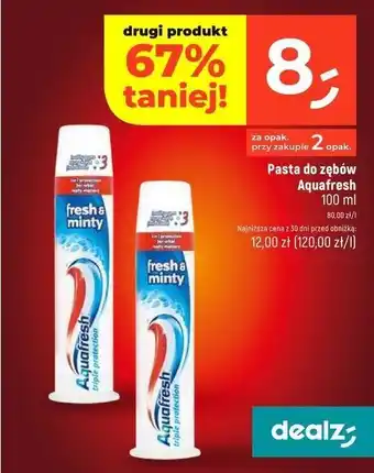 Dealz Pasta do zębów fresh & minty Aquafresh Triple Protection oferta