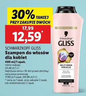 Lidl Szampon do włosów spajający końcówki Gliss Kur Hair Repair Split Ends Miracle oferta