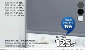 JYSK BOLGA LYSTETT RULLEGARDIN oferta