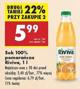 Biedronka Sok pomarańczowy Riviva oferta