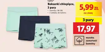 Lidl Bokserki chłopięce Lupilu oferta