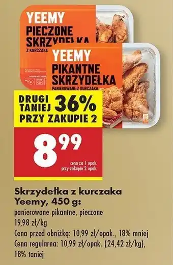 Biedronka Skrzydełka z kurczaka pieczone Yeemy oferta