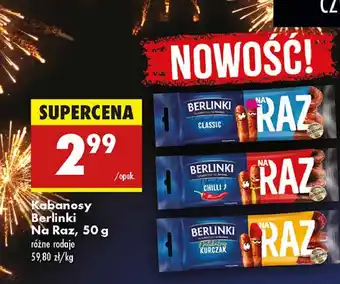 Biedronka Kabanosy chilli Morliny Berlinki Na Raz oferta