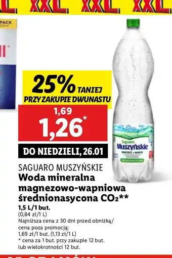 Lidl Woda średnionasycona Saguaro Muszyńskie oferta