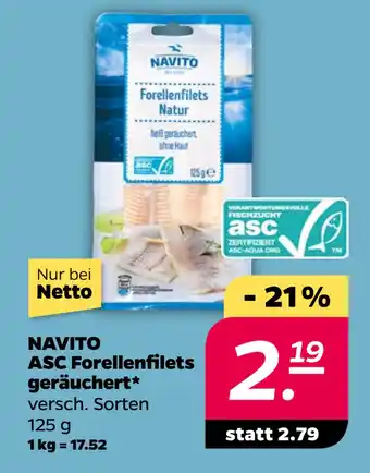 Netto NAVITO ASC Forellenfilets geräuchert oferta