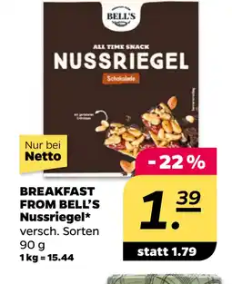 Netto BREAKFAST FROM BELL’S Nussriegel oferta