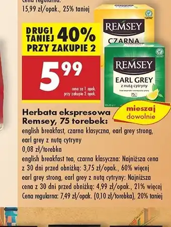 Biedronka Herbata earl grey z nutą cytryny Remsey oferta