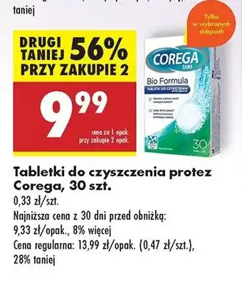 Biedronka Tabletki do czyszczenia protez bio formula Corega Tabs oferta