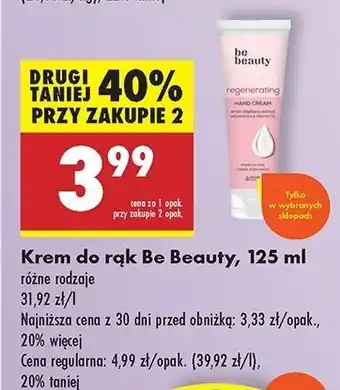 Biedronka Krem do rąk regenerujący Be Beauty oferta