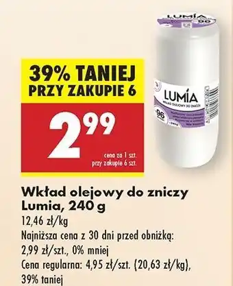 Biedronka Wkład olejowy do zniczy 240 g 96 h Lumia oferta