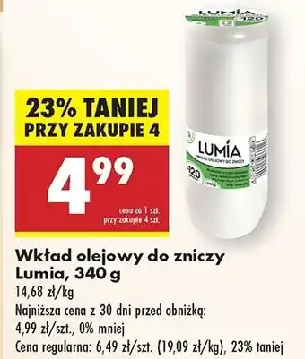 Biedronka Wkład olejowy do zniczy 340 g 120 h Lumia oferta