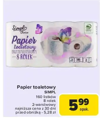 Carrefour Papier toaletowy dwuwarstwowy Simpl oferta