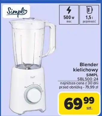 Carrefour Blender kielichowy sbl500-24 Simpl oferta