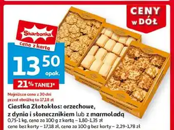 Auchan Ciastka z marmoladą Złotokłos oferta