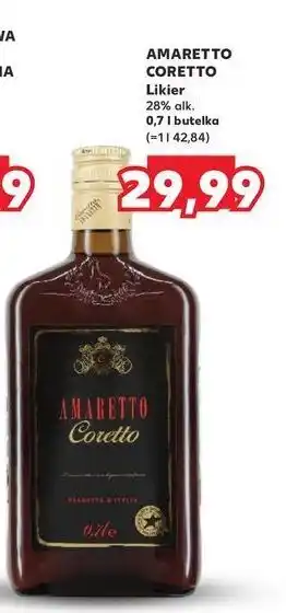 Kaufland Likier Amaretto Coretto oferta