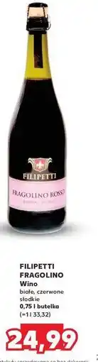 Kaufland Wino Filipetti Fragolino Rosso oferta