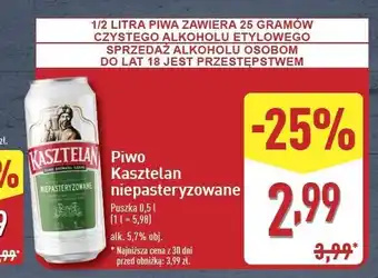 ALDI Piwo Kasztelan Niepasteryzowane oferta