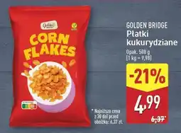 ALDI Płatki kukurydziane cornflakes Golden Bridge oferta