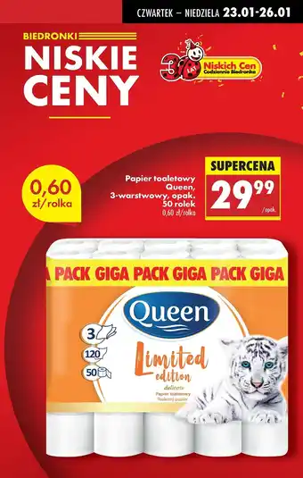 Biedronka Papier toaletowy Queen oferta