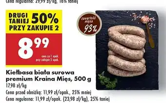 Biedronka Kiełbasa biała surowa Kraina mięs oferta