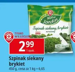 E.Leclerc Szpinak siekany brykiet Wiodąca Marka Notre Jardin oferta