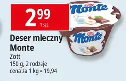 E.Leclerc Deser mleczno-czekoladowy z orzechami Zott Monte oferta