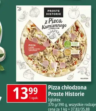 E.Leclerc Pizza z szynką własnego wyrobu i pieczarkami Iglotex Proste Historie Z Pieca Kamiennego oferta