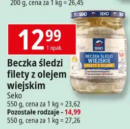 E.Leclerc Beczka śledzi filety z suszonymi ziołami Seko oferta