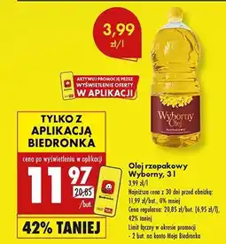 Biedronka Olej rzepakowy Wyborny 3L oferta