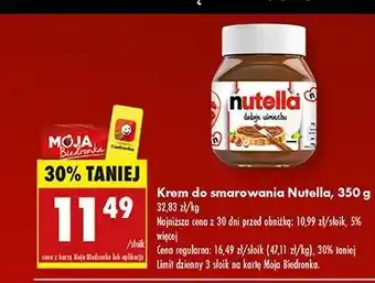 Biedronka Krem czekoladowo-orzechowy Nutella oferta