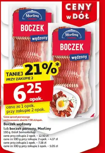 Auchan Boczek wędzony lub boczek parzony, Morliny oferta