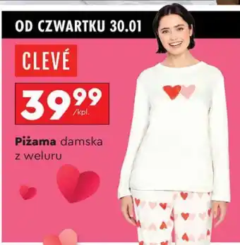 Biedronka Piżama damska z weluru Cleve oferta