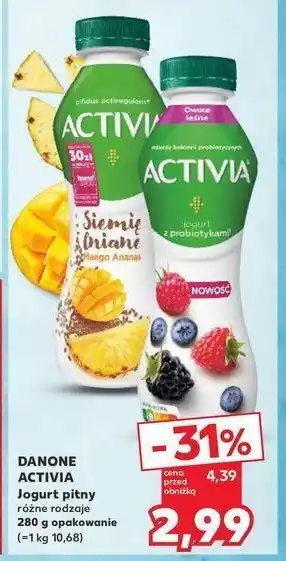 Kaufland Jogurt siemię lniane mango-ananas Danone activia oferta