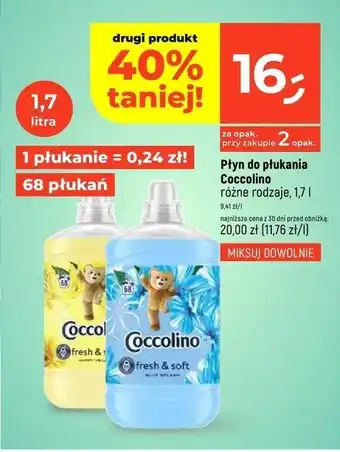 Dealz Płyn do płukania happy yellow Coccolino Fresh & Soft oferta