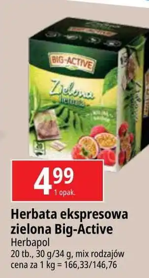 E.Leclerc Herbata z maliną i marakują Big-Active Zielona oferta