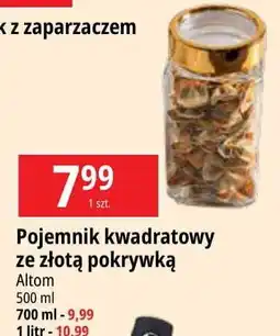 E.Leclerc Pojemnik kwadratowy ze złotą pokrywką 1 l Altom oferta