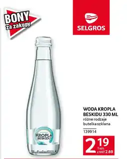 Selgros Woda kropla beskidu oferta