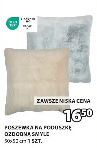 JYSK POSZEWKA NA PODUSZKĘ OZDOBNĄ SMYLE oferta