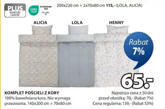 JYSK KOMPLET POŚCIELI Z KORY oferta