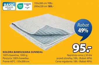 JYSK KOŁDRA BAWEŁNIANA SUNNDAL oferta