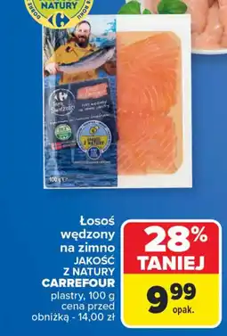 Carrefour Łosoś wędzony na zimno JAKOŚĆ Z NATURY oferta