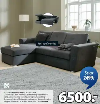 JYSK VEJLBY SOVESOFA MED SJESELONG oferta