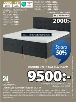 JYSK LYGNA GC30 KONTINENTALSÄNG GRÅ-40 oferta