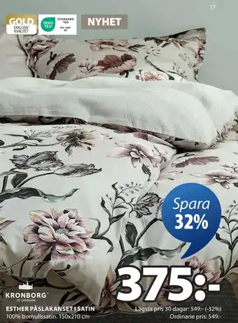 JYSK ESTHER PÅSLAKANSET I SATIN oferta